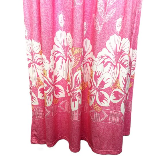 Hawaiian Style Pink Floral MuMu Dress Robe UDFORSK XL EUC - Picture 4 of 10